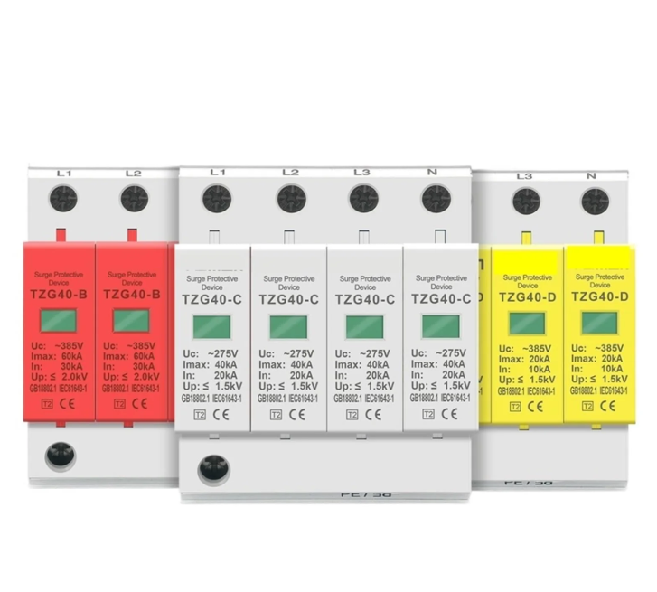 TOMZN AC SPD 4-Pole (3P+N) Surge Protector Device – TZG40-C (385V)