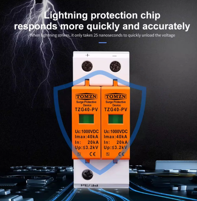 TOMZN SPD DC 1000V 20KA~40KA Solar Surge Protector Device – TZG40-PV